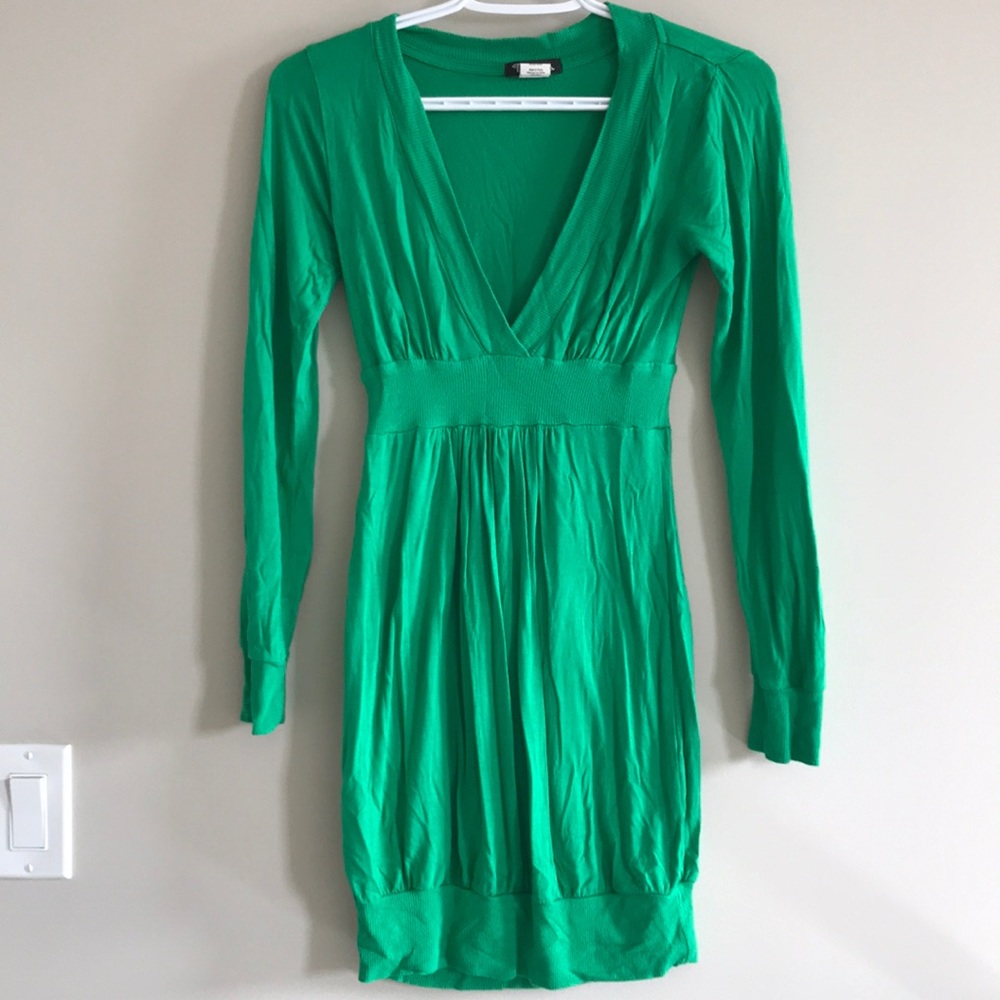 Vibrant green low cut dress